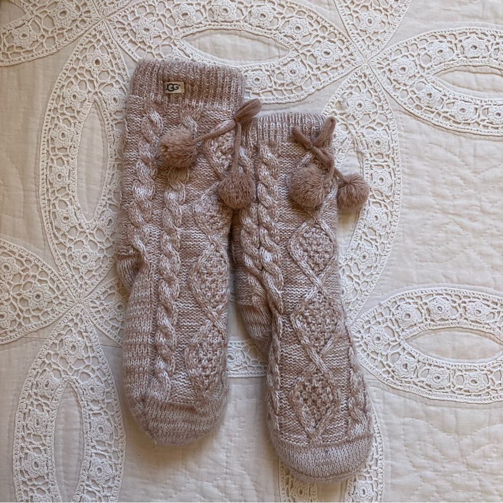 UGG Pink Knit Slipper Socks